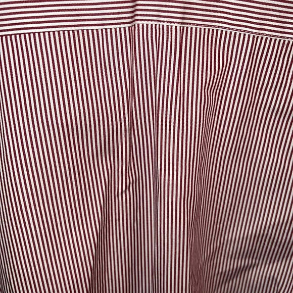 Mens pinstriped red white dress shirt M express dry cleaned extra slim fit - Picture 3 of 10
